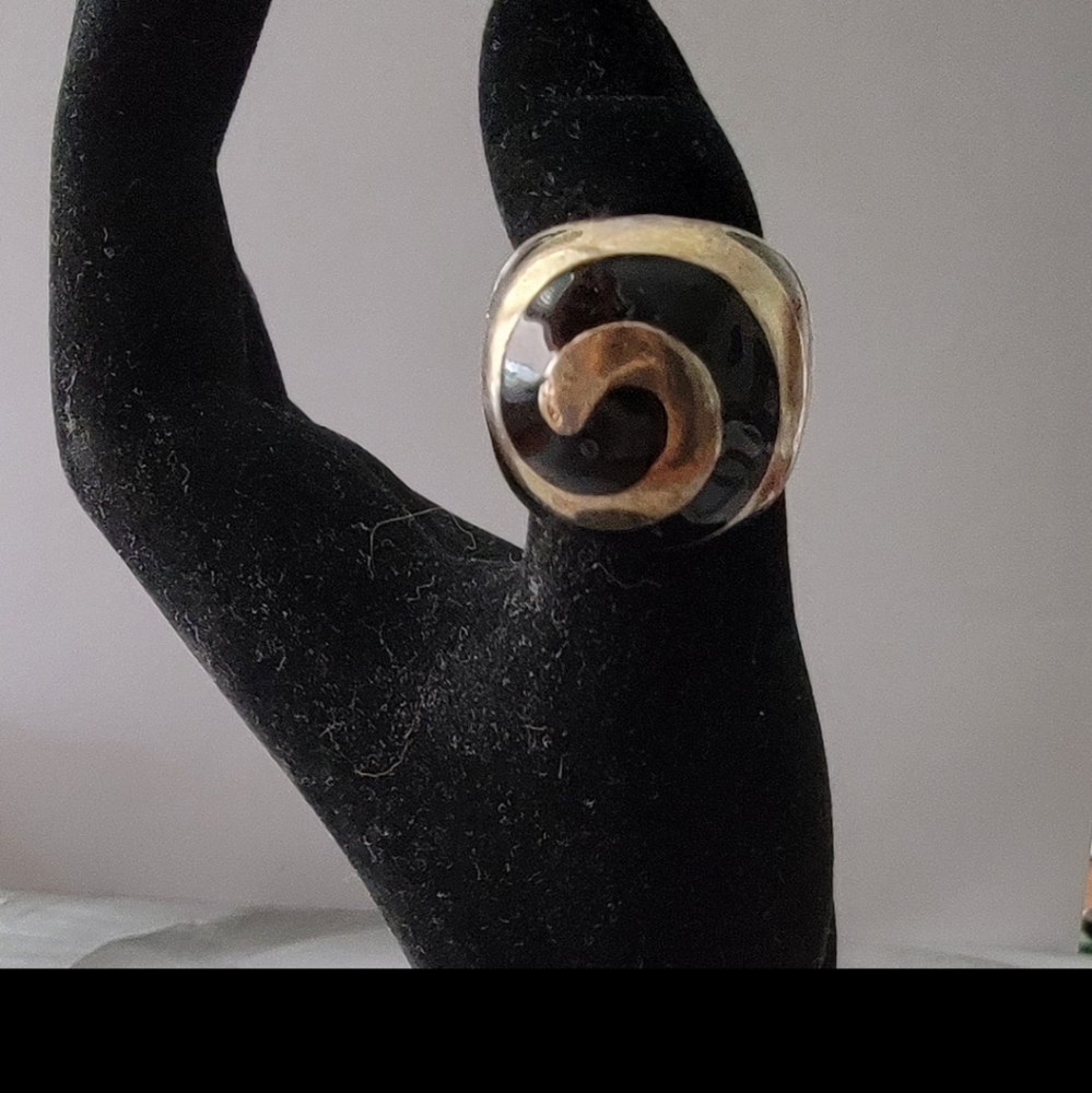 Lia Sofia Black and Silver Ring